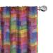 Ambesonne Abstract Curtains Rainbow Colors Squares Pair of 28 x63 Multicolor