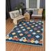 Unique Loom Sarstoon Belize Indoor/Outdoor Rug Charcoal/Navy Blue 7 1 x 10 Rectangle Textured Geometric Modern Perfect For Patio Deck Garage Entryway