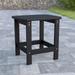 Emma + Oliver Indoor/Outdoor Polyresin Adirondack Side Table for Porch Patio or Sunroom in Black