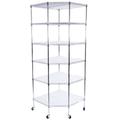 Fantadool 26.77 W x 26.77 D x 70.87 H 6-Shelf Freestanding Shelving Unit with Wheels Silver