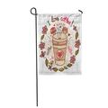 SIDONKU Brown Owl Cute Cup of Coffee Aroma Beverage Bird Garden Flag Decorative Flag House Banner 28x40 inch