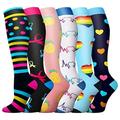 EQWLJWE Leisure Sports Compression Socks Men s And Women s Outdoor Long Tube Compression Socks Sports Running Fitness Socks 6PCS Sports Protection Holiday Clearance