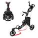 BOBOPRO Universal Wheel Golf Push Cart with Footbrake Bottle Holder Umbrella Stand Cooler Bag Balck