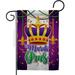 Breeze Decor 13 x 18.5 in. Mardi Gras Crown Springtime Vertical Garden Flag with Double-Sided House Decoration Banner Yard Gift