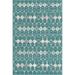 Unique Loom Cardak Indoor/Outdoor Trellis Rug Teal/Ivory 4 1 x 6 1 Rectangle Geometric Transitional Flatweave Perfect For Patio Deck Garage Entryway