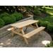 4 Red Cedar Picnic Table with Attached Benches