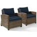 Pemberly Row 2 Piece Outdoor Wicker Seating Set