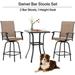 Elizabeth 3 Piece Outdoor Swivel Furniture Set â€“ 2 Metal Frame Sturtdy Chair And Solid Glass Table