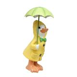 Garden Figurine Raincoat Duck Statue for Outdoor Indoor Backyard Yellow