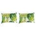 Jordan Manufacturing 12 x 18 Hixon Palm Green Leaves Rectangular Outdoor Lumbar Throw Pillow (2 Pack)