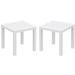 Home Square 2 Piece Square Resin Patio Side Table Set in White