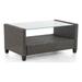 Muse & Lounge Co. Fields Outdoor Patio Coffee Table in Gray PE Wicker / Rattan