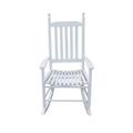 Rocking Chair for Porch Wooden Rocker Chair Reclining Seat with High Back Slat All-Weather Resistant Porch Rocker for Garden Patio Balcony Backyard Blue