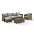 Crosley Furniture Bradenton 5-piece Fabric Outdoor Sectional Set in Gray