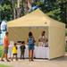 ABCCANOPY 10 ft x 10 ft Metal Pop-Up Commercial Canopy Tent with walls Beige