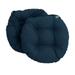 Blazing Needles 16 in. Spun Polyester Solid Outdoor Round Tufted Chair Cushions Sea Blue - Set of 6