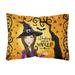 Carolines Treasures VHA3019PW1216 Halloween Wicked Witch Canvas Fabric Decorative Pillow 12H x16W multicolor