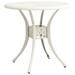 Anself Garden Table with Umbrella Hole Round Patio Coffee Side Table Cast Aluminum White for Backyard Poolside Balcony Indoor Outdoor Use Furniture 30.7 x 28.3 Inches (Diameter x H)