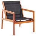 vidaXL Patio Lounge Chair Garden Chair Solid Wood Eucalyptus and Textilene