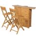 Andoer 3 Piece Bistro Set with Folding Chairs Solid Teak Wood