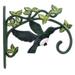 Cast Iron Plant Hanger Hook - Green Hummingbird With Pink Belly - 11.25 Deep