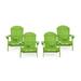 Noble House Carla Folding Acacia Wood Adirondack Chair - Light Green (Set of 4)