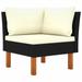 Corner Sofa Poly Rattan and Solid Eucalyptus Wood