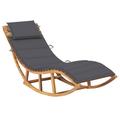 vidaXL Patio Lounge Chair Rocking Sunlounger with Cushion Sunbed Solid Teak