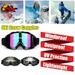 Ski Goggles Snowboard Snow Goggles for Men Women Anti Fog UV Protection Snow Goggles Black 2 PCS