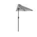 WestinTrends Lanai 9 Ft Outdoor Patio Half Umbrella Small Grill Deck Porch Balcony Shade Umbrella with Crank Gray/White