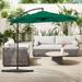 GARDEN 10 Ft Offset Cantilever Umbrellas w/ Base Weights Included for Outdoor Patio Shade Dark Green