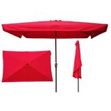 Outdoor Patio Umbrella 10FT Rectangular Umbrella with Crank and Push Button Tilt Weather Resistant UV Protection Water Repellent for Backyard Poolside Lawn and Garden