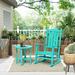 GARDEN 2-Piece Set Classic Plastic Porch Rocking Chair with Round Side Table Included Turquoise