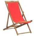 vidaXL Folding Beach Chair Solid Teak Wood Red 47417