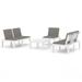 vidaXL Patio Furniture Set 4 Piece Patio Table and Bench with Cushions Plastic