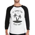 It s Summer Time Beach Party Mens Funny Baseball Shirt For Summer