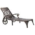 Homestyles Sanibel Cast Aluminum Outdoor Patio Reclining Chaise Lounge in Bronze