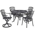 Homestyles 6660-3058 5 Piece Grenada Outdoor Dining Set Charcoal - 29 x 42 x 42 in.