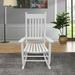 Nine Bull Wooden Porch Rocker Chair Rocking Lounge Chair for Patio Balcony Yard White