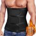 KIWI RATA Waist Trainer for Men Sweat Waist Trimmer Corset with 3 Straps Stomach Wraps Zipper Neoprene Workout Belt