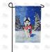 America Forever Winter Husky Garden Flag Double Sided Vertical Decorative 12.5 x 18 inches for Outdoor Yard Porch Happy Holiday Welcome Snowfall Patriotic Dog Scarf Pine Tree Garden Flag