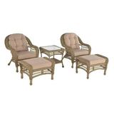 W Unlimited SW1308SET5OT Outdoor Garden Conversation Set with Ottomans & End Table - 5 Piece