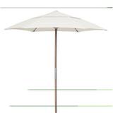 7.5 ft. Hex Beach Umbrella 6 Rib Push Up Natural Oak with Natural Spun Poly Canopy