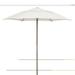 7.5 ft. Hex Beach Umbrella 6 Rib Push Up Natural Oak with Natural Spun Poly Canopy