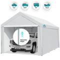 ADVANCE OUTDOOR 10x20 ft Heavy Duty Carport Canopy Car Port Adjustable Height from 9.5ft to 11.0ft with Removable Sidewalls and Doors White