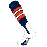 TCK Elite Baseball Knee High Stirrup Socks (F 7in) Navy Orange White (S)