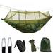 Parachute Portable Camping Double Hammock with Mosquito Net Removable Mosquito Net Hammocks for Indoor Outdoor Hiking Backpacking Travel Backyard Beach