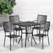 Emma + Oliver Commercial Grade 28 Square Black Patio Table Set-4 Square Back Chairs