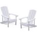 Superjoe Coffee Adirondack Chair Patio Polystyrene Lounger Weather Resistant Seating 2 Pack White