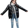 Women Long Sleeve Winter Warm Stand Collar Full Zip Puffer Down Jacket Cotton Padded Coats Outerwear for Women